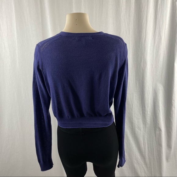 Tommy Bahama Purple Linen/Cotton Blend Cropped Button Up Cardigan M - Picture 2 of 10